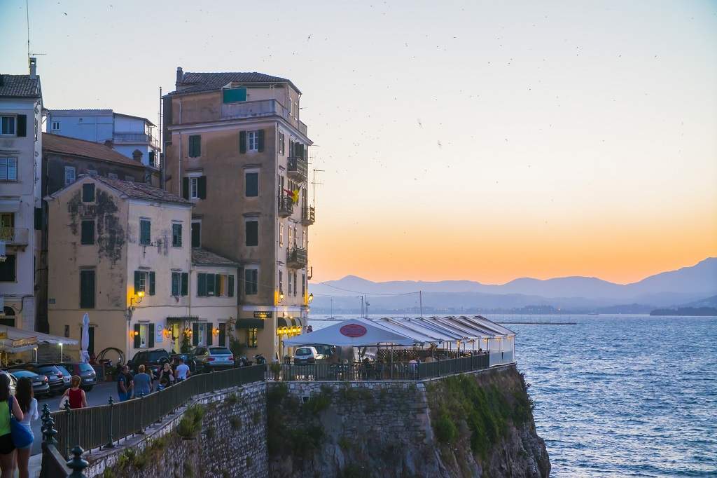 Evening view of Corfu, Greece