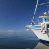older couple boating