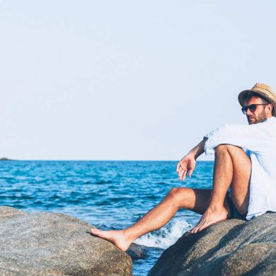 young man on beach