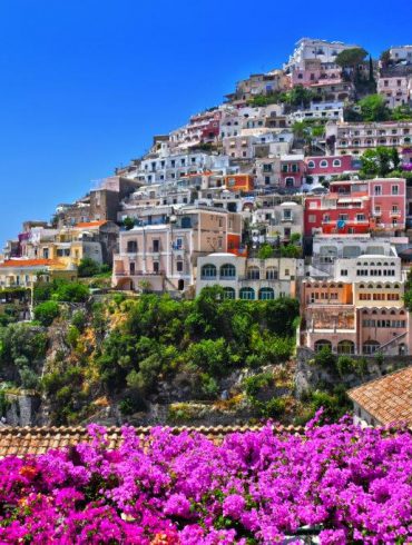 City of Positano on Amalfi coast Italy