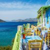 Greek restaurant overlooking sea