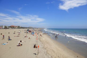 Santa Monica Beach with people