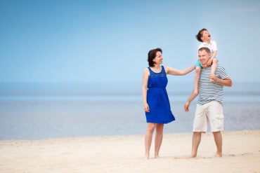 family at the beach
