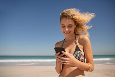 woman with phone