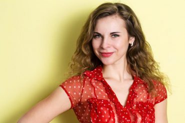 young lady light background