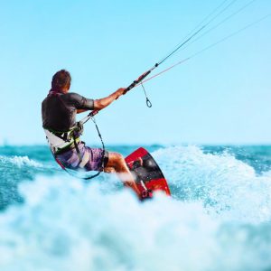 Kiteboarding Kitesurfing Water Sports Kitesurf Action On Wave
