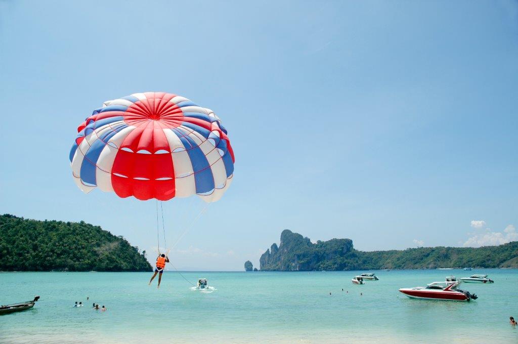 Paraglider lifting off